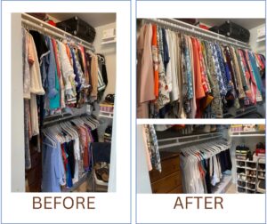 Before and after of a closet edit