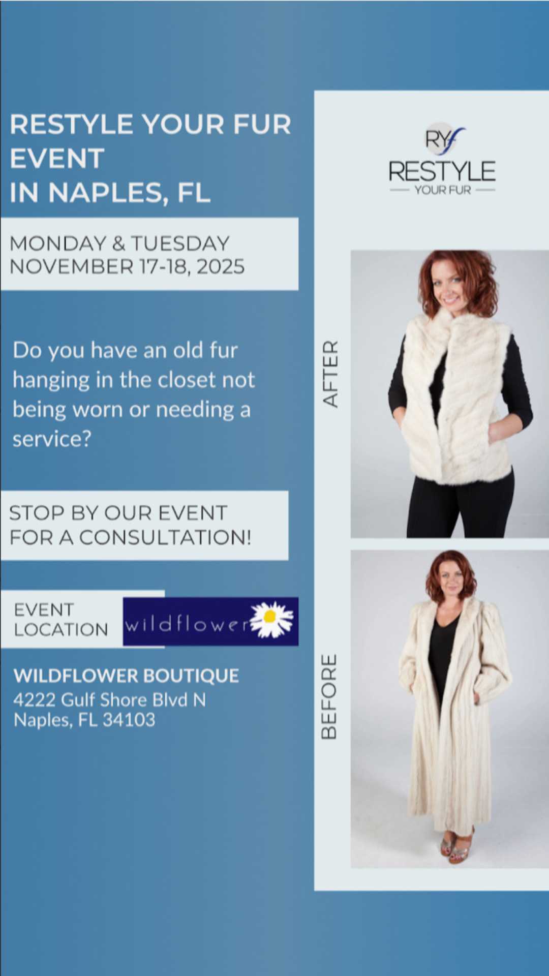 Restyle Your Fur Coat Event at Wildflower
